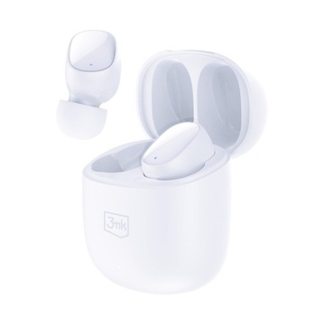Białe słuchawki bezprzewodowe BT 5.3 - 3mk FlowBuds White