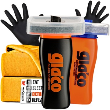 SOFT99 GLACO COMPOUND + GLACO DX CZYŚCI SZYBY + NIEWIDZIALNE WYCIERACZKI
