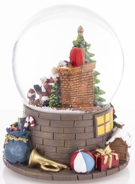 СТЕКЛЯННАЯ МУЗЫКАЛЬНАЯ ШКАТУЛКА СНЕЖНЫЙ ШАР СВЯТОГО САНТА