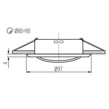 Точечный светильник 1x 50Вт G4 класс III. 12 В IP20 CT-2115