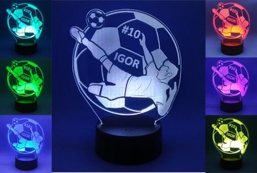 3D СВЕТОДИОДНЫЙ НОЧНИК ФУТБОЛИСТА С ИМЯ НОМЕРОМ ПОДАРОК ​​ДЛЯ ФУТБОЛЬНОГО ФАНАТЕЛЯ