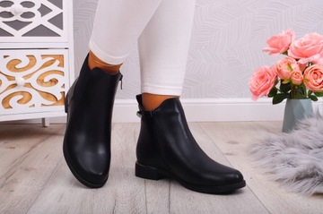 Черные ботинки женский стильный плоский кинжал