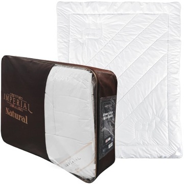 LUKSUSOWA Kołdra Imperial OWCZA WEŁNA 220x200 WEŁNIANA 100% Bawełna PERKAL
