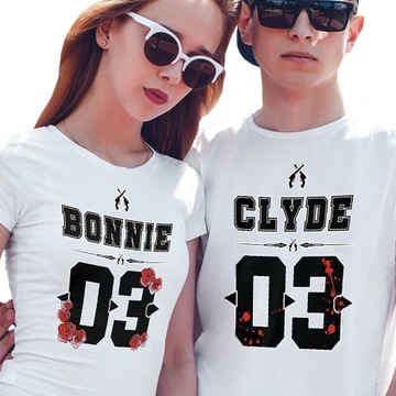 KOSZULKI KOSZULKA T-SHIRT DLA PAR BONNIE 03 CLYDE 03 JAKOŚĆ