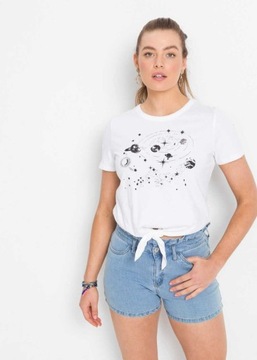 *B.P.C t-shirt biały z wiązaniem 36/38.