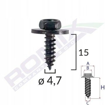 10X ŠROUB SPONKA KONEKTOR PODBĚH KRYT 4,8MM