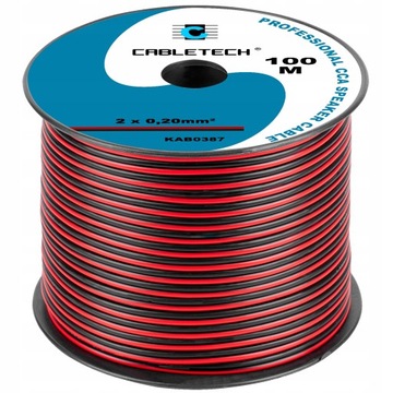 1m KABEL Zasilający TAŚMA LED 2x0,20mm Solidny CCA