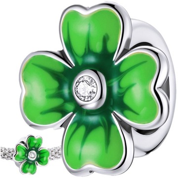 CHARMS CZTEROLISTNA KONICZYNKA srebro 925 koralik koniczyna charms pr 925