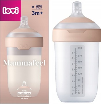 LOVI BUTELKA DO KARMIENIA ANTYKOLKOWA MAMMAFEEL 250ml ZE SMOCZKIEM 3m+