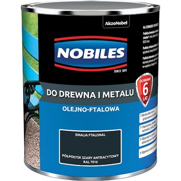 RAL7016 Nobiles FARBA 5L SZARY ANTRACYT GRAFIT