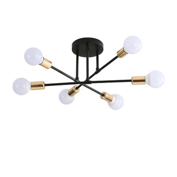 LAMPA SUFITOWA LED PLAFON CZARNA KWADRAT 24W 6500K