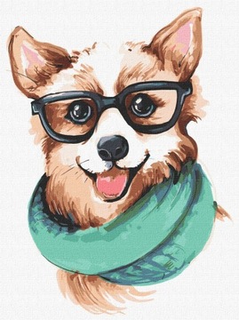 Obraz MALOWANIE PO NUMERACH Prezent Pies corgi zwierzęta 30x40cm