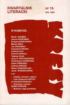 Kwartalnik Literacki Kresy nr 15 1993
