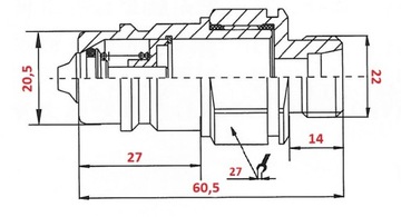 Быстроразъемное соединение ЗАГЛУШКА НАРУЖНАЯ РЕЗЬБА - M22X1,5 15L ЕВРО