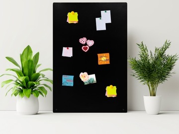 TABLICA MAGNETYCZNA NA MAGNESY Z PODRÓŻY NOTATKI ŚCIENNA 80x50 CM CZARNA