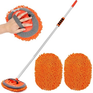 ЩЕТКА ДЛЯ МОЙКИ АВТОМОБИЛЯ ШВАБРА ИЗ МИКРОФИБРЫ С ТЕЛЕСКОПИЧЕСКОЙ РУЧКОЙ