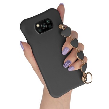 Etui Mat do XIAOMI POCO X3 NFC Czarny Łańcuszek