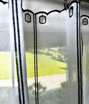 Firanka Góralska Folk Kuchnia Biała Zazdrostka Haft Parzenica wysokość 30