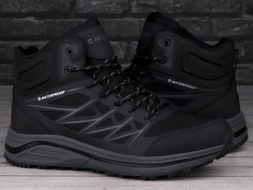 Buty męskie HI-TEC BLACK HEWILA MID WP Wodoodporne Waterproof