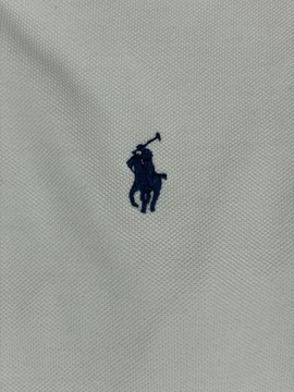 Ralph Lauren Polo Męskie Custom Fit Białe Unikat Logo Klasyk L XL