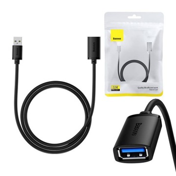 BASEUS PRZEDŁUŻACZ PRZEJŚCIÓWKA KABEL USB 3.0 MĘŚKI DO ŻEŃSKI 5Gbps 1M