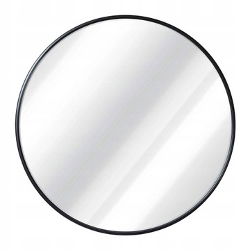 OKRĄGŁE LUSTRO W CZARNEJ RAMIE 80 cm LUSTRO ŚCIENNE DUŻE KOŁO