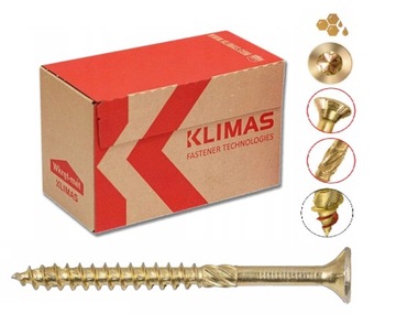 Wkrety do Drewna Ciesielskie Stożkowe Klimas WKCS KMWHT 6x70 Torx 100 szt