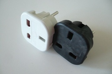 Adapter przejściówka ANGLIA-POLSKA czarny biały