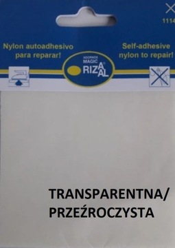 Łata łatka samoprzylepna przeźroczysta do kurtek puchowych spodni 10x20 cm