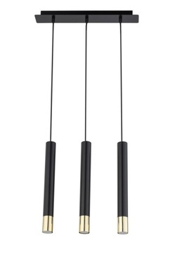 SIGMA Nowoczesna lampa LED SOPEL GRAND 3 czarny/złoty lampa wisząca LED