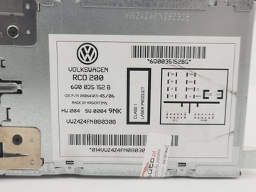 VW POLO 9N SHARAN T5 РАДИО CD С КОДОМ 6Q0035152B