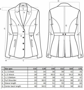 QHP Фрак для девочек JULIET Черный (R: 152)