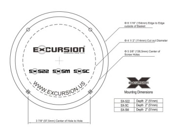 Комплект динамиков Excursion SX-5C 130 мм, 60/150 Вт, 4 Ом