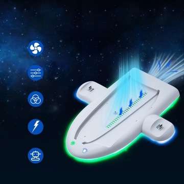 Stacja Chłodząca Podstawka Ładująca z efektem RGB do PS5 Slim