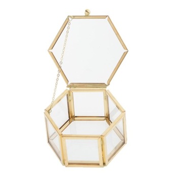 Glass Travel Flowers Container Display Box with Lid for Home Yard