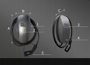 Wallbox Grey 11 кВт 16A Зарядное устройство для гибридной подключения в плагине Ampere Point WiFi