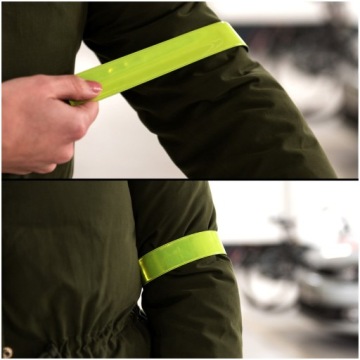 СВЕТООТРАЖАЮЩАЯ ПОВЯЗКА НА РУКУ ВЕЛОСИПЕД САМОФИКСИРУЮЩАЯСЯ ЖЕЛТАЯ