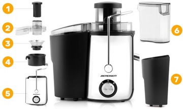 СОКОВЫЖИМКА BERDSEN ВЫСОКОСКОРОСТНАЯ СОКОВЫЖИМКА ДЛЯ ФРУКТОВ 1000ВТ