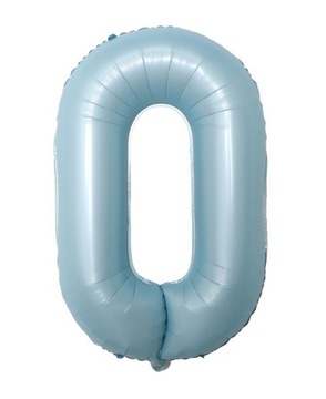BALON FOLIOWY CYFRA 0 JASNY NIEBIESKI DUŻY XXL 100cm