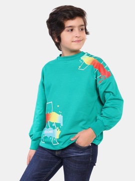 Bluza chłopięca dresowa bawełniana zielony 128