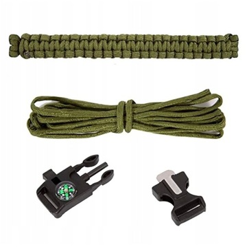 Bransoletka PARACORD survival 5w1 linka nóż kompas