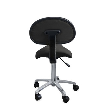 Косметический табурет Rodeo со спинкой, черный табурет-седло, регулируемый по высоте