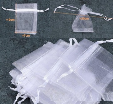 СУМОЧКИ ИЗ ОРГАНЗЫ ДЛЯ СВАДЕБНЫХ УКРАШЕНИЙ СЛАДОСТИ 7Х9СМ 120ШТ.