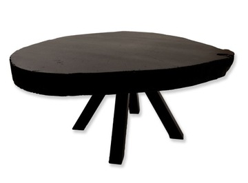 DĘBOWY STOLIK KAWOWY PLASTER DREWNA DĄB 70 CM