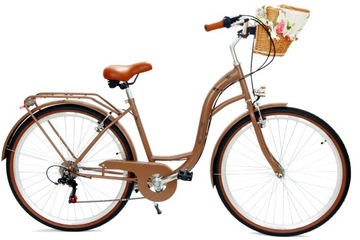 ROWER DAMSKI 28 MIEJSKI CAPPUCINO SHIMANO 7 BIEGÓW RETRO 28 