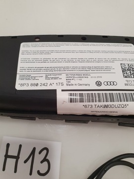 AUDI A3 8P 3-ДВЕРНАЯ ПОДУШКА БЕЗОПАСНОСТИ ПОДУШКА СИДЕНЬЯ ПЕРЕДНЕГО СИДЕНЬЯ СПРАВА ПАССАЖИРСКОГО