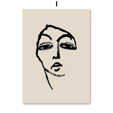 Abstract Line Girl Face Vintage Eclectic Gall