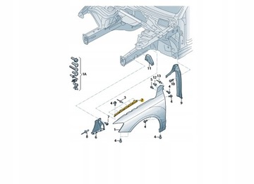 8U0821468A PRAWY PRZÓD UCHWYT BŁOTNIKA AUDI Q3 ASO
