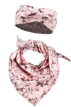 KOMPLET DZIECIĘCY OPASKA+CHUSTA DRES WIOSNA/JESIEŃ