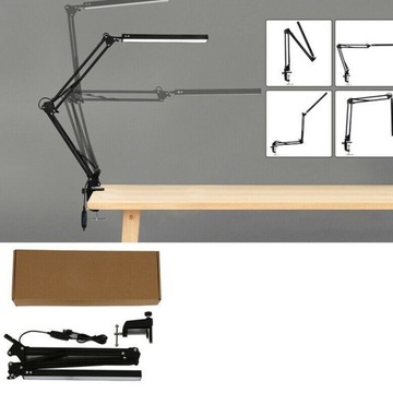 Lampa biurkowa LED z zaciskiem lampa biurkowa z wysięgnikiem 10W ściemniana